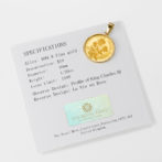 K24 純金 コインペンダント トップ ラヴィアン ローズ 1/20oz シンプルフレーム