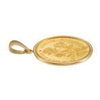 K24 純金 コインペンダント トップ ラヴィアン ローズ 1/20oz シンプルフレーム