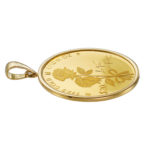 K24 純金 コイン ペンダント ローズ ラヴィアン ローズ 1/10oz シンプルフレーム