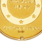 K24 純金 コインペンダント ランホース & ホースシュー 1/5oz シンプルフレーム