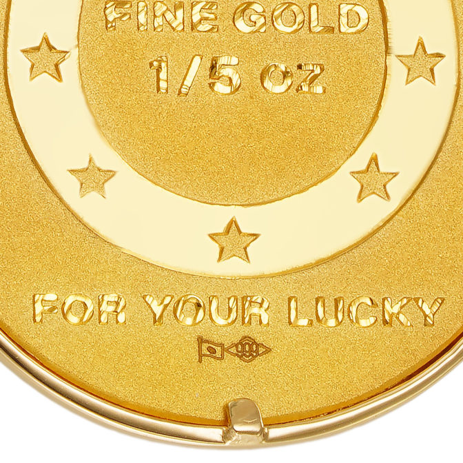 K24 純金 コインペンダント ランホース & ホースシュー 1/5oz シンプルフレーム