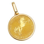 K24 純金 コインペンダント ランホース & ホースシュー 1/5oz シンプルフレーム