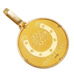 K24 純金 コインペンダント ランホース & ホースシュー 1/5oz シンプルフレーム