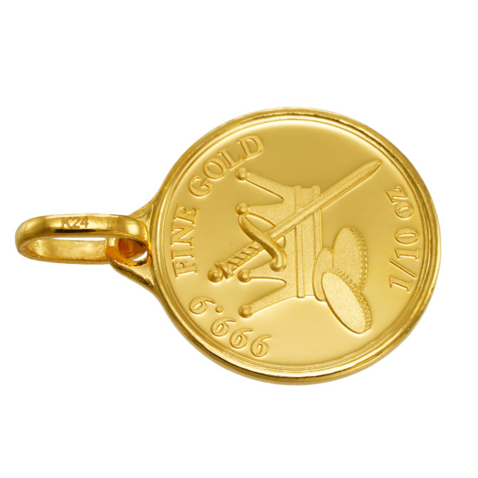 K24 純金 コインペンダント チューリップ 1/10oz