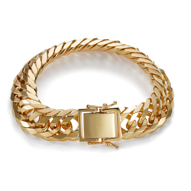 K18 18金 喜平ブレスレット 12面トリプル 100g UP 20cm 15mm幅 中折れ ダブルストッパー