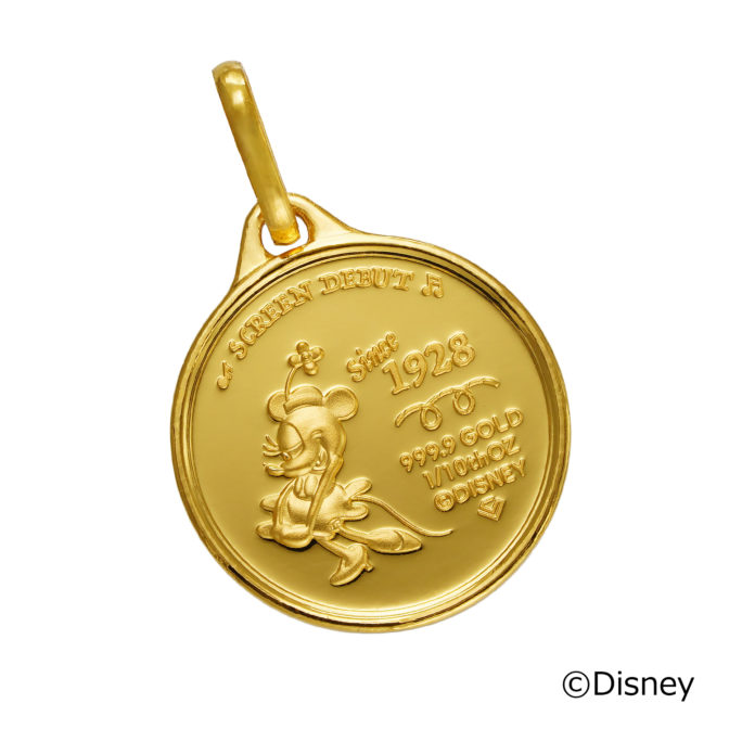 K24 純金 ディズニー メダル ペンダント 1/10oz 蒸気船ウィリー