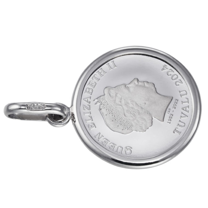 純プラチナ Pt999 コインペンダント ツバル ホース 1/25oz シンプルフレーム