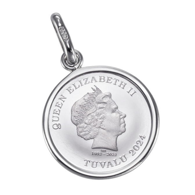 純プラチナ Pt999 コインペンダント ツバル ホース 1/25oz シンプルフレーム