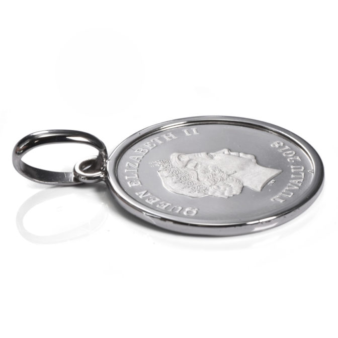 純プラチナ ツバルホース コイン ペンダント 1/10oz シンプルフレーム