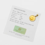 K24 純金 コインペンダント ペガサス チャールズ 1/30oz シンプルフレーム