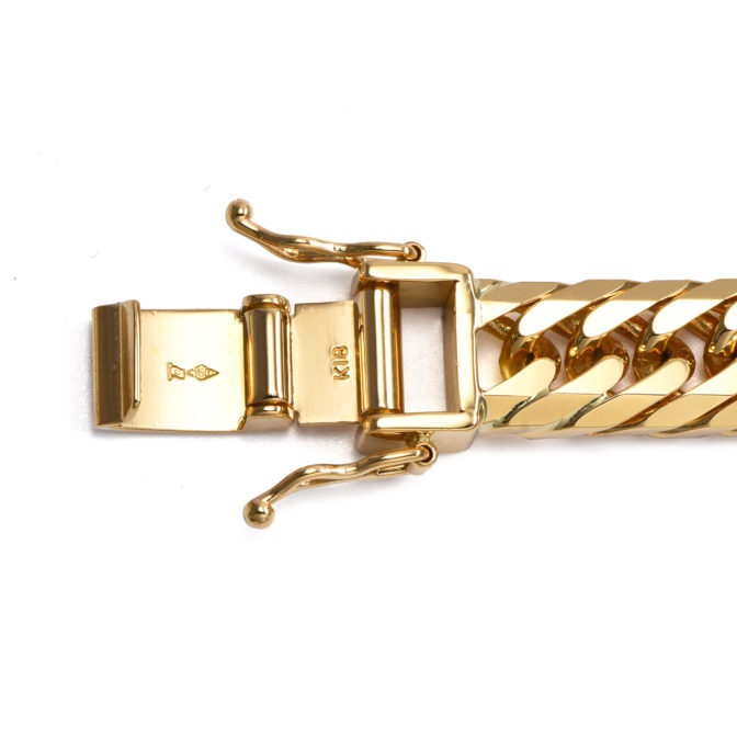 K18 18金 喜平ブレスレット 8面トリプル フラットカット 50cm 20cm ダブルストッパー