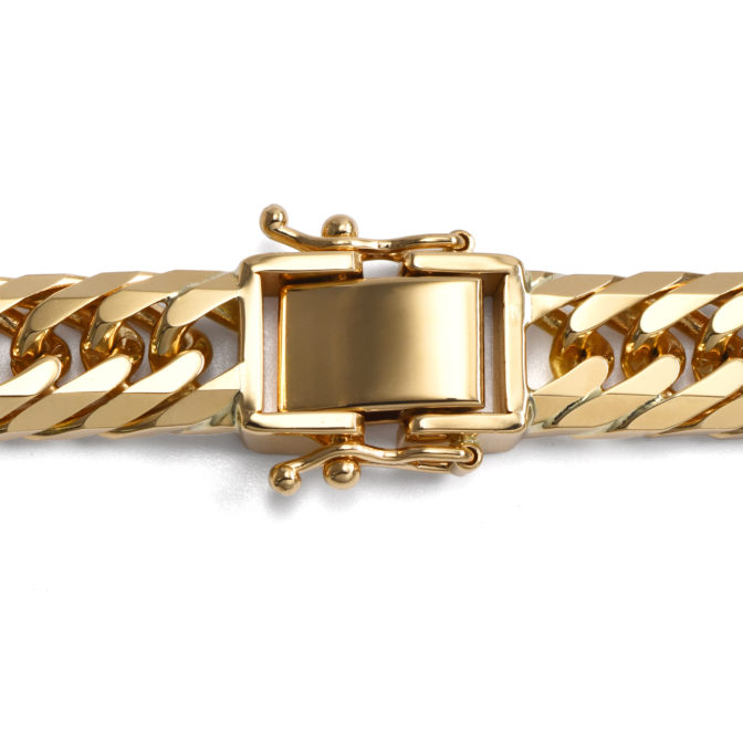 K18 18金 喜平ブレスレット 8面トリプル フラットカット 50cm 20cm ダブルストッパー
