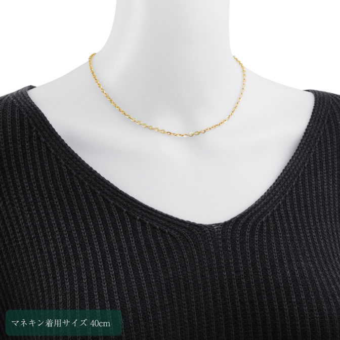 K18 18金 Oリンクチェーンネックレス 3.4mm幅