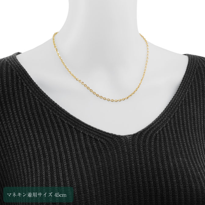 K18 18金 Oリンクチェーンネックレス 3.4mm幅