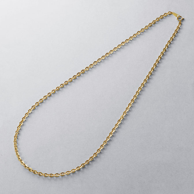 K18 18金 Oリンクチェーンネックレス 3.4mm幅 50cm
