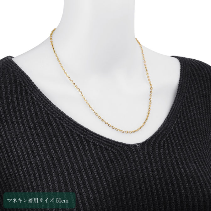 K18 18金 Oリンクチェーンネックレス 3.4mm幅