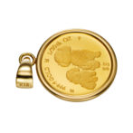 K24 純金 コインペンダント プードル チャールズ 1/30oz シンプルフレーム