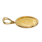 K24 純金 コインペンダント プードル チャールズ 1/30oz シンプルフレーム