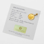 K24 純金 コインペンダント プードル チャールズ 1/30oz シンプルフレーム