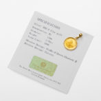 K24 純金 コインペンダント ユニコーン エリザベス 1/30oz シンプルフレーム