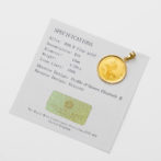 K24 純金 コインペンダント ユニコーン エリザベス 1/20oz シンプルフレーム