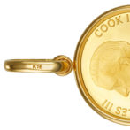 K24 純金 コインペンダント ユニコーン エリザベス 1/20oz シンプルフレーム