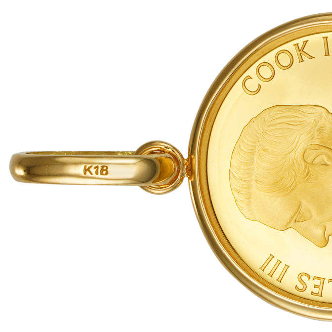 K24 純金 コインペンダント ユニコーン エリザベス 1/20oz シンプルフレーム