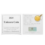 K24 純金 コインペンダント ユニコーン エリザベス 1/20oz シンプルフレーム