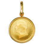 K24 純金 コインペンダント ユニコーン エリザベス 1/20oz シンプルフレーム