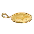 K24 純金 コインペンダント ユニコーン エリザベス 1/20oz シンプルフレーム