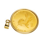 K24 純金 コインペンダント ユニコーン エリザベス 1/20oz シンプルフレーム