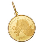 K24 純金 コインペンダント ドラゴン 龍 辰 1/2oz シンプルフレーム