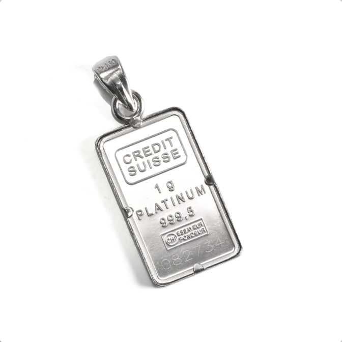 Pt999 純プラチナ ペンダントトップ リバティ インゴット 1gシンプルフレーム