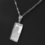 Pt999 純プラチナ ペンダントトップ リバティ インゴット 2g シンプルフレーム