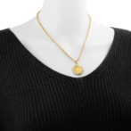 K24 純金 コインペンダント トップ テディベア デザインフレーム No.13