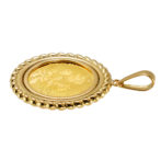 K24 純金 コインペンダント トップ ラヴィアン ローズ デザインフレーム No.13