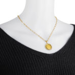 K24 純金 コインペンダント トップ ラヴィアン ローズ デザインフレーム No.13