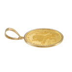 K24 純金 コインペンダント キングビースト 獅子 1/10oz シンプルフレーム