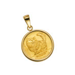K24 純金 コインペンダント キャット チンチラ 1/25oz シンプルフレーム