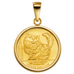 K24 純金 コインペンダント キャット チンチラ 1/25oz シンプルフレーム