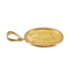 K24 純金 コインペンダント キャット チンチラ 1/25oz シンプルフレーム