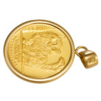 K24 純金 コインペンダント キャット チンチラ 1/25oz シンプルフレーム