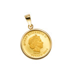 K24 純金 コインペンダント キャット ブリティッシュショートヘアー 1/25oz シンプルフレーム