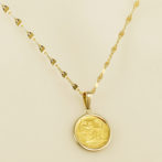 K24 純金 コインペンダント キャット チンチラ 1/25oz シンプルフレーム