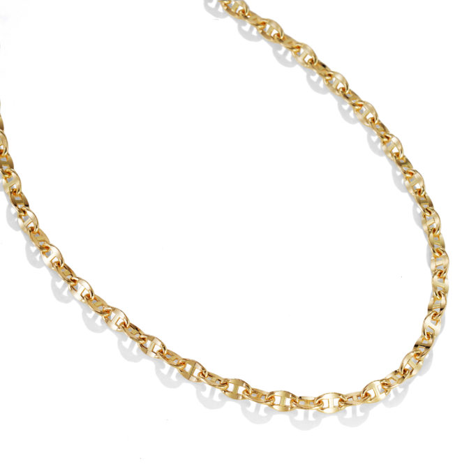 K18 18金 フラット マリーナ ネックレス 3.3mm幅