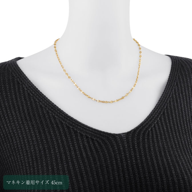 K18 18金 フラット マリーナ ネックレス 3.3mm幅