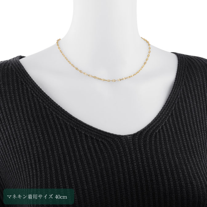 K18 18金 フラット マリーナ ネックレス 3.3mm幅