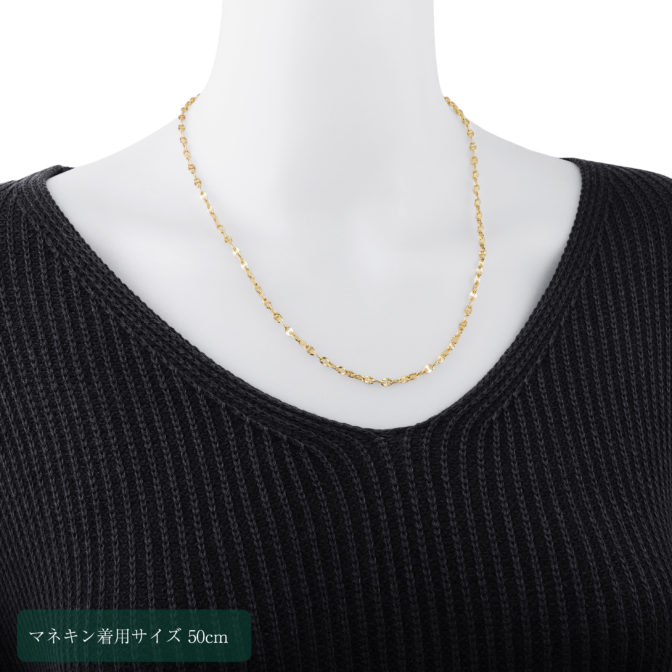 K18 18金 フラット マリーナ ネックレス 3.3mm幅
