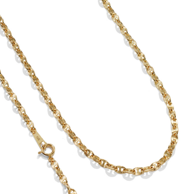 K18 18金 フラット マリーナ ネックレス 3.3mm幅