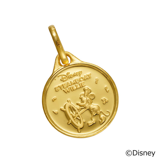 K24 純金 ディズニー メダル ペンダント 1/20oz 蒸気船ウィリー